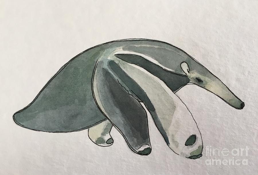 900x612 A Is For Anteater Painting By Tonya Henderson - Anteater Painting