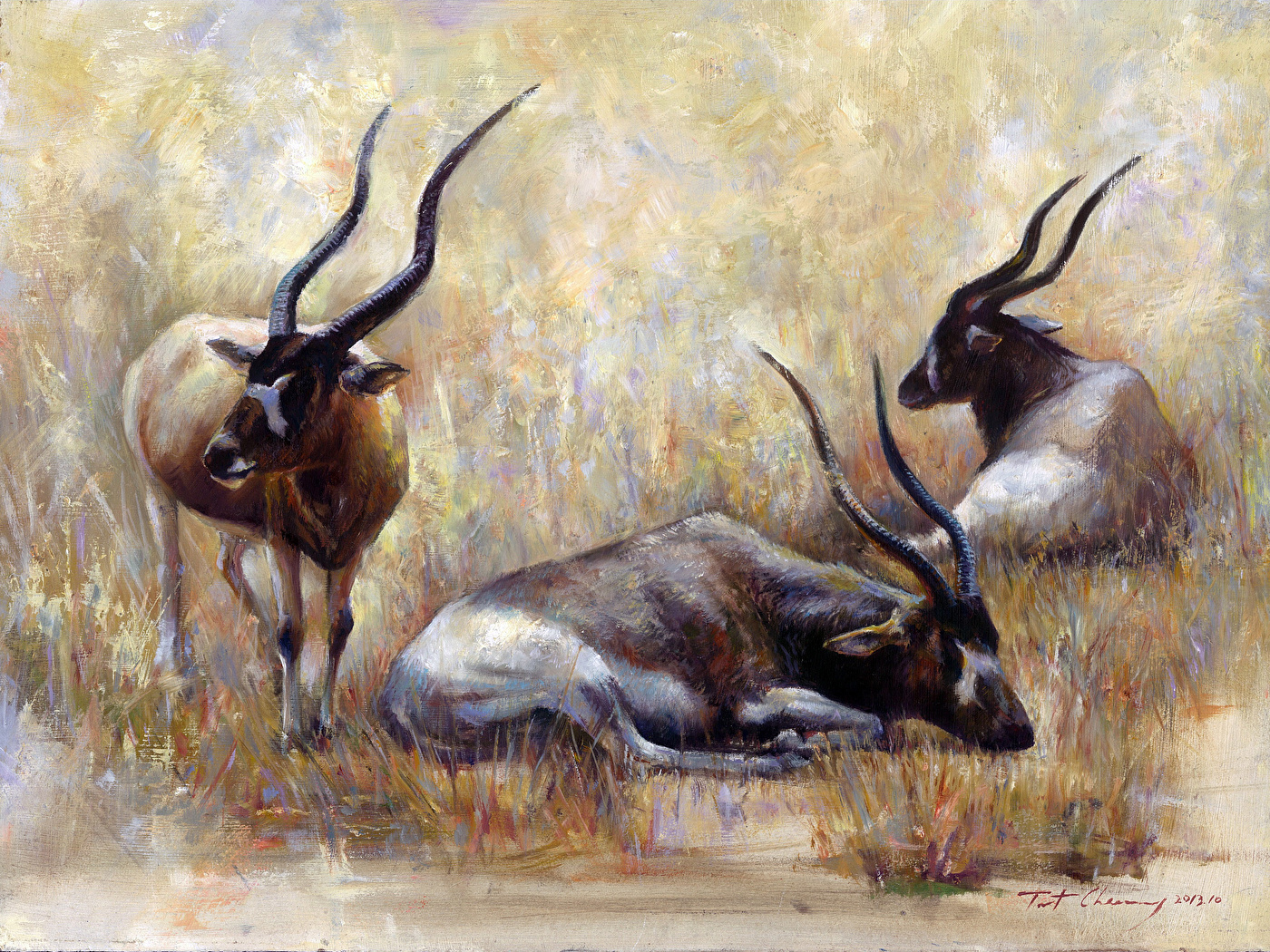 1400x1050 Images Antelope Horns Animals Painting Art 1400x1050 - Antelope Painting