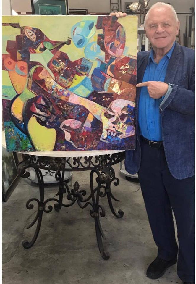 663x960 Anthony Hopkins Thanks Georgian Artist For His Painting - Anthony Hopkins Painting