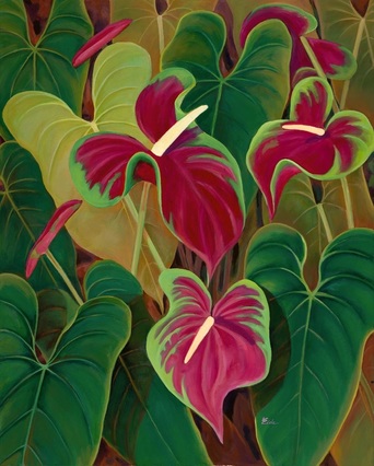 342x426 Painting 2 - Anthurium Painting