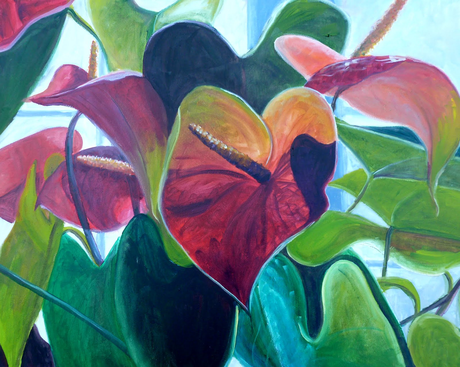 1600x1278 Still Coloring Out Of The Lines Anthurium - Anthurium Painting