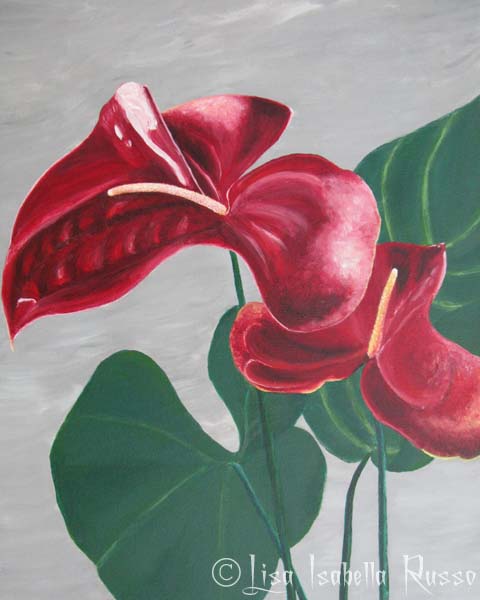 480x600 The Fine Art And Ramblings Of Lisa Isabella Russo An Original - Anthurium Painting