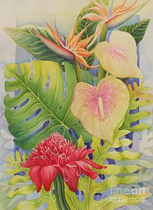 219x300 Anthurium Paintings Fine Art America - Anthurium Painting