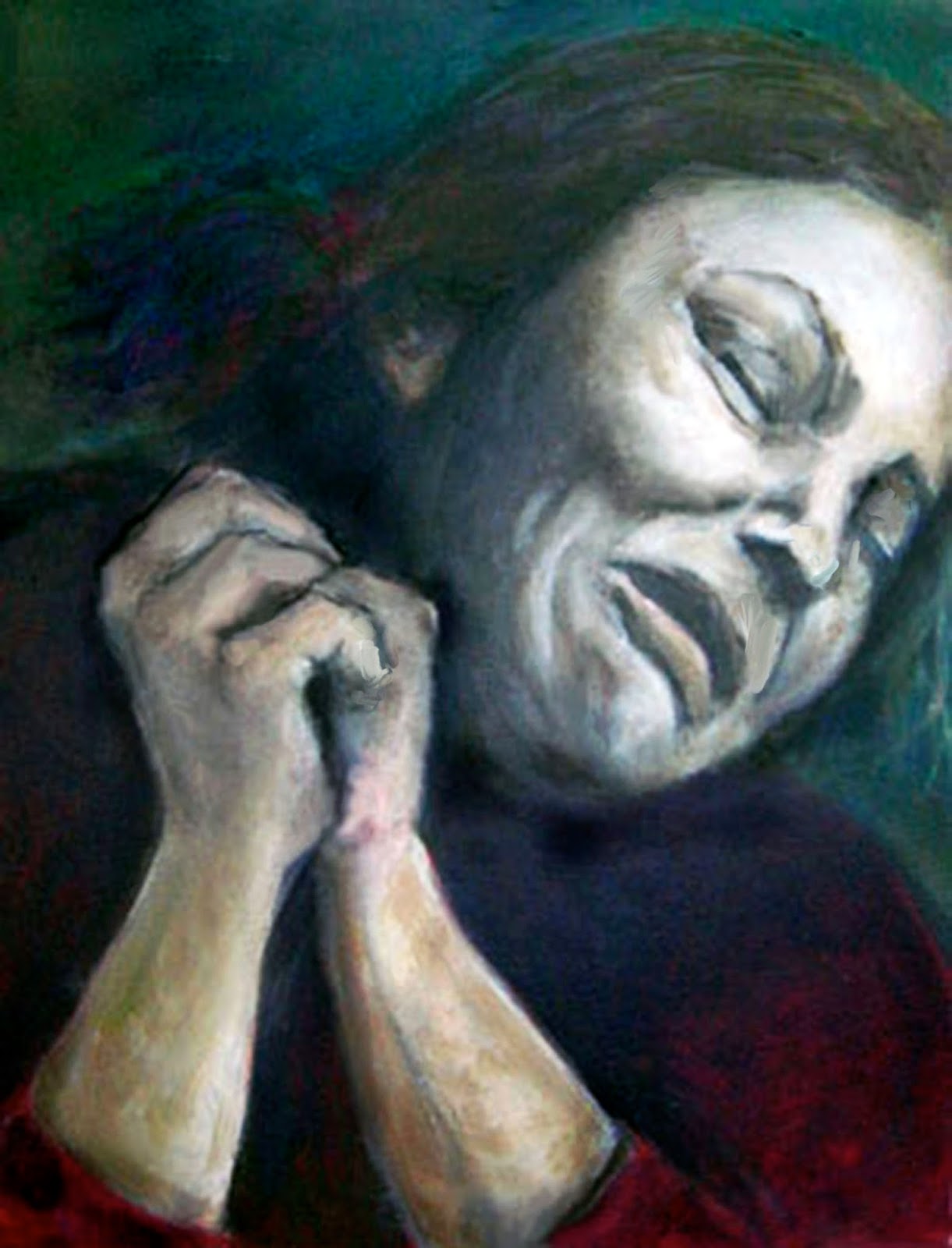 1221x1600 Janet Strayer Defiant Grief Antigone Today - Antigone Painting