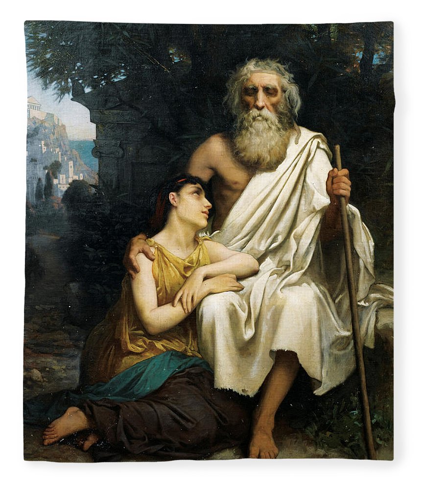 860x1000 Oedipus And Antigone Fleece Blanket For Sale By Camille Felix - Antigone Painting