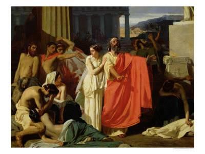 400x300 Oedipus And Antigone Being Exiled To Thebes, 1843 Giclee Print By - Antigone Painting