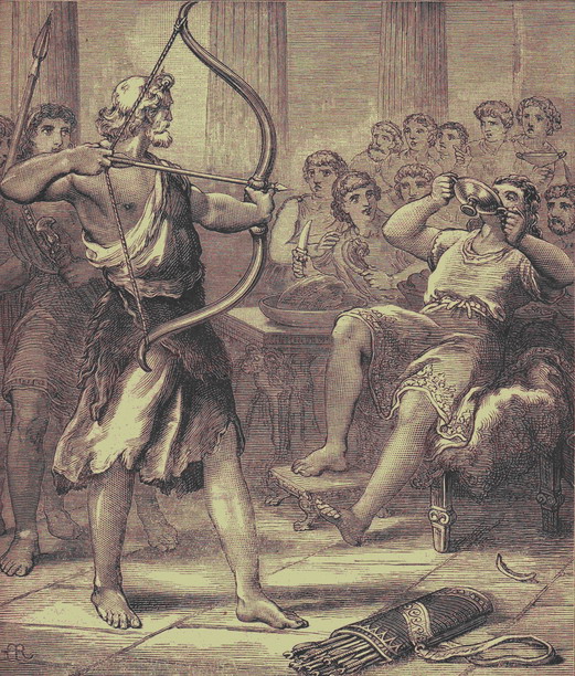 521x612 Odysseus Aiming The Arrow - Antinous Painting
