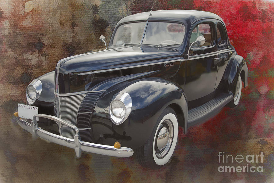 900x600 1940 Ford Deluxe Photograph Of Classic Car Painting In Color 319 - Antique Car Painting