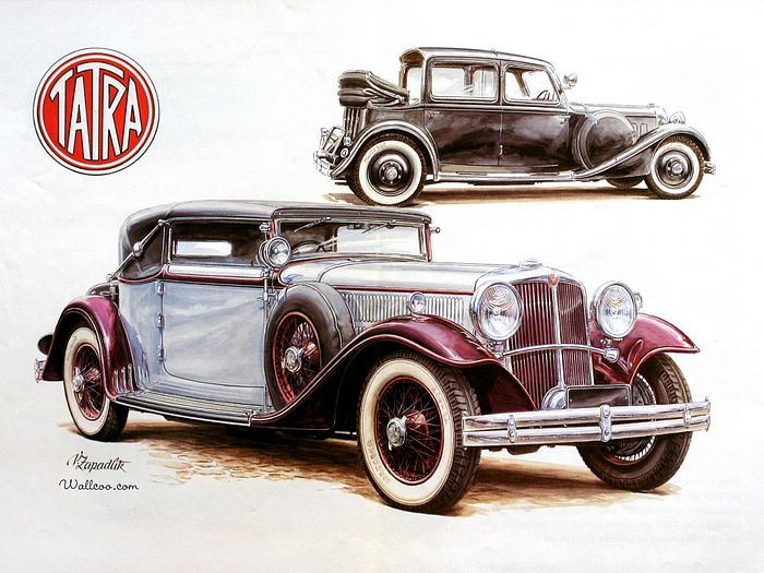 700x525 Tatra Antique Car, Antique Cars Art Illustration 16 - Antique Car Painting