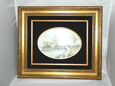 400x300 Painting On Velvet, Antique Framed Original - Antique Velvet Painting