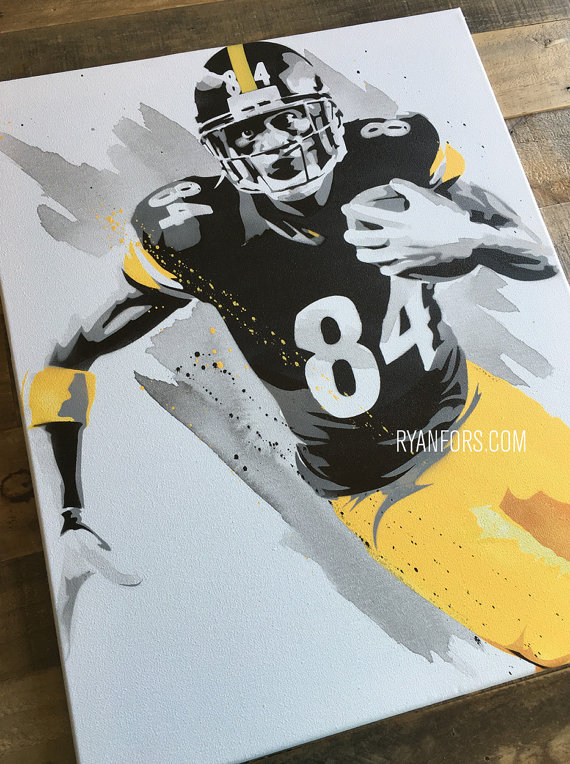 570x764 Antonio Brown Pittsburgh Steelers Painting - Antonio Brown Painting