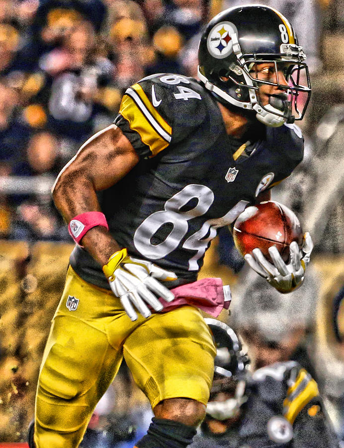 692x900 Antonio Brown Steelers Art 2 Painting By Joe Hamilton - Antonio Brown Painting