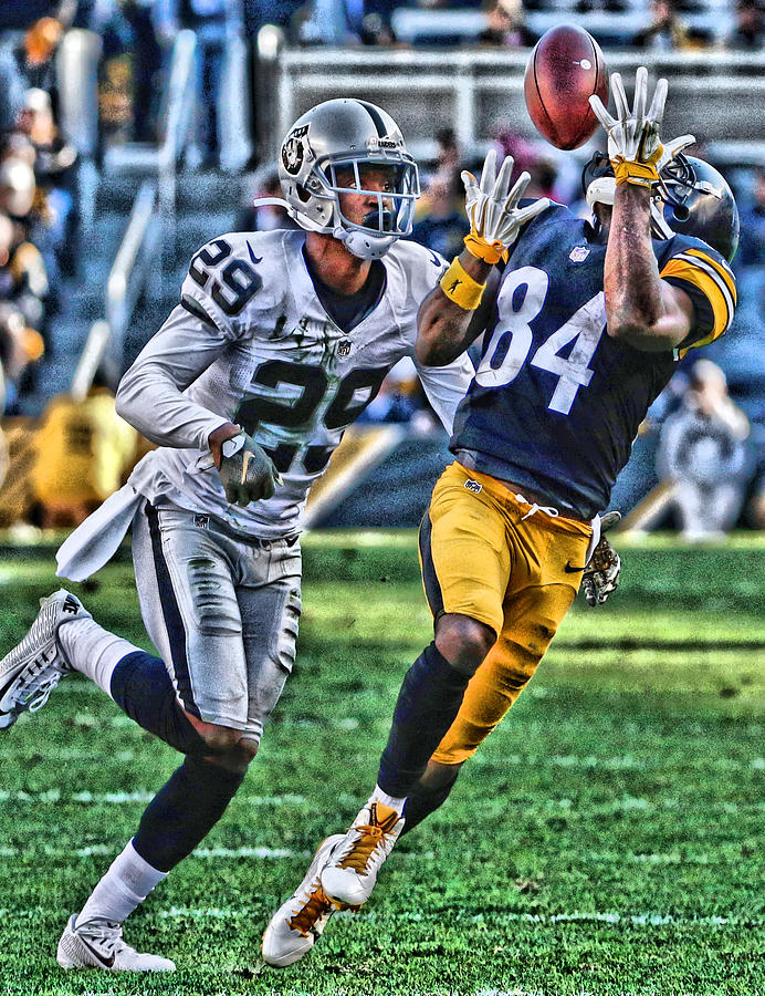 692x900 Antonio Brown Steelers Art 3 Painting By Joe Hamilton - Antonio Brown Painting