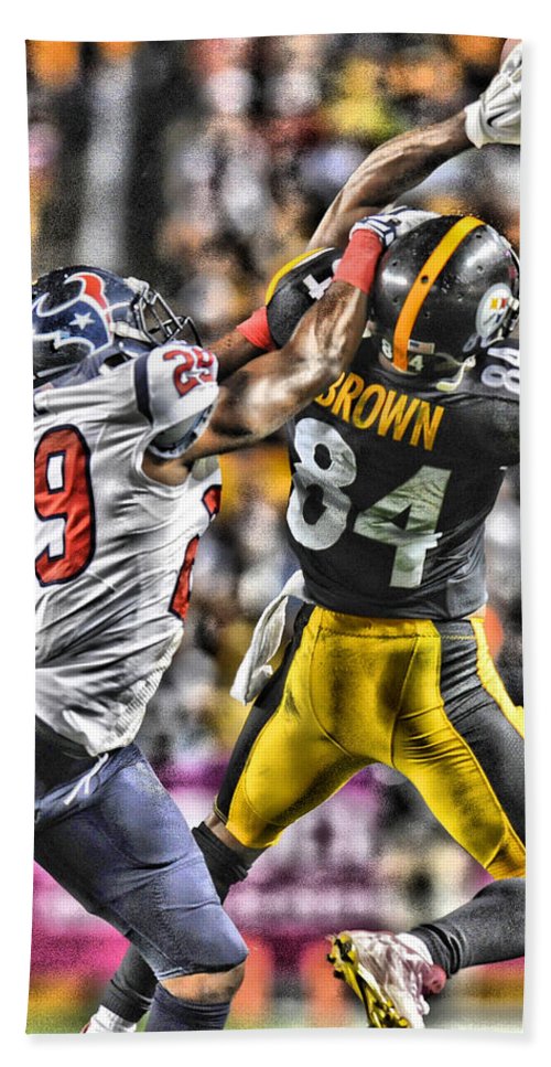 500x967 Antonio Brown Steelers Art 4 Beach Sheet For Sale By Joe Hamilton - Antonio Brown Painting