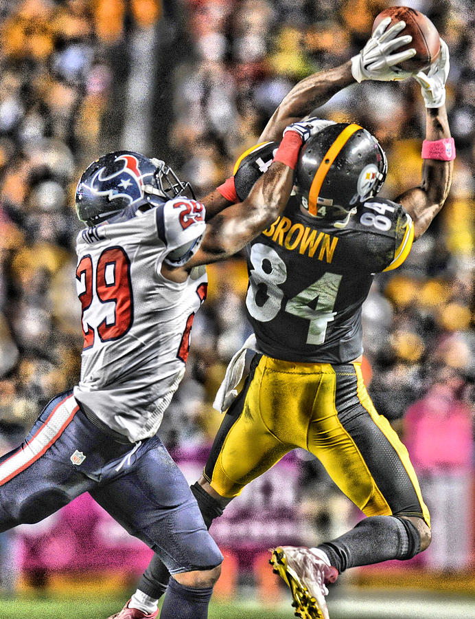692x900 Antonio Brown Steelers Art 4 Painting By Joe Hamilton - Antonio Brown Painting