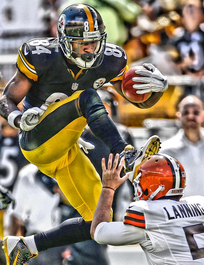 692x900 Antonio Brown Steelers Art 5 Painting By Joe Hamilton - Antonio Brown Painting