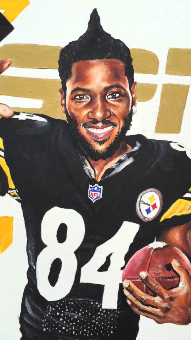 607x1080 Antonio Brown Time Lapse Painting Espn - Antonio Brown Painting