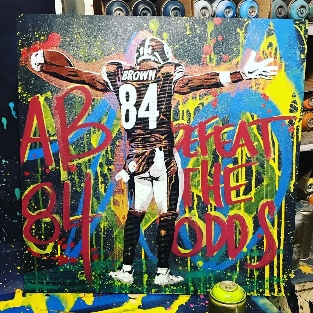 1080x1080 Defeat The Portrait Of @ab Antonio Brown For More Available - Antonio Brown Painting