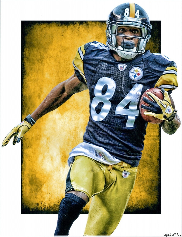 770x1000 Online Sports Memorabilia Auction Pristine Auction - Antonio Brown Painting