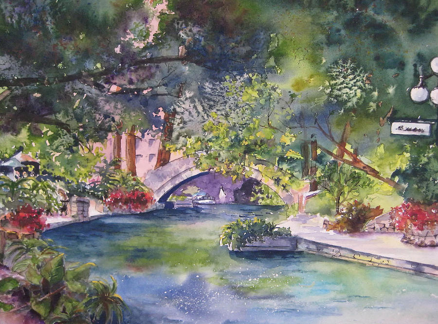 900x666 Afternoon On The San Antonio Riverwalk Painting By Kate Wyman - Antonio Painting