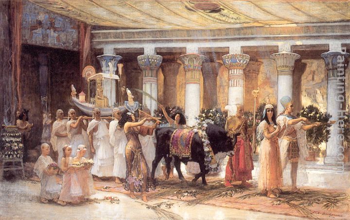 720x454 Frederick Arthur Bridgman The Procession Of The Sacred Bull Anubis - Anubis Painting