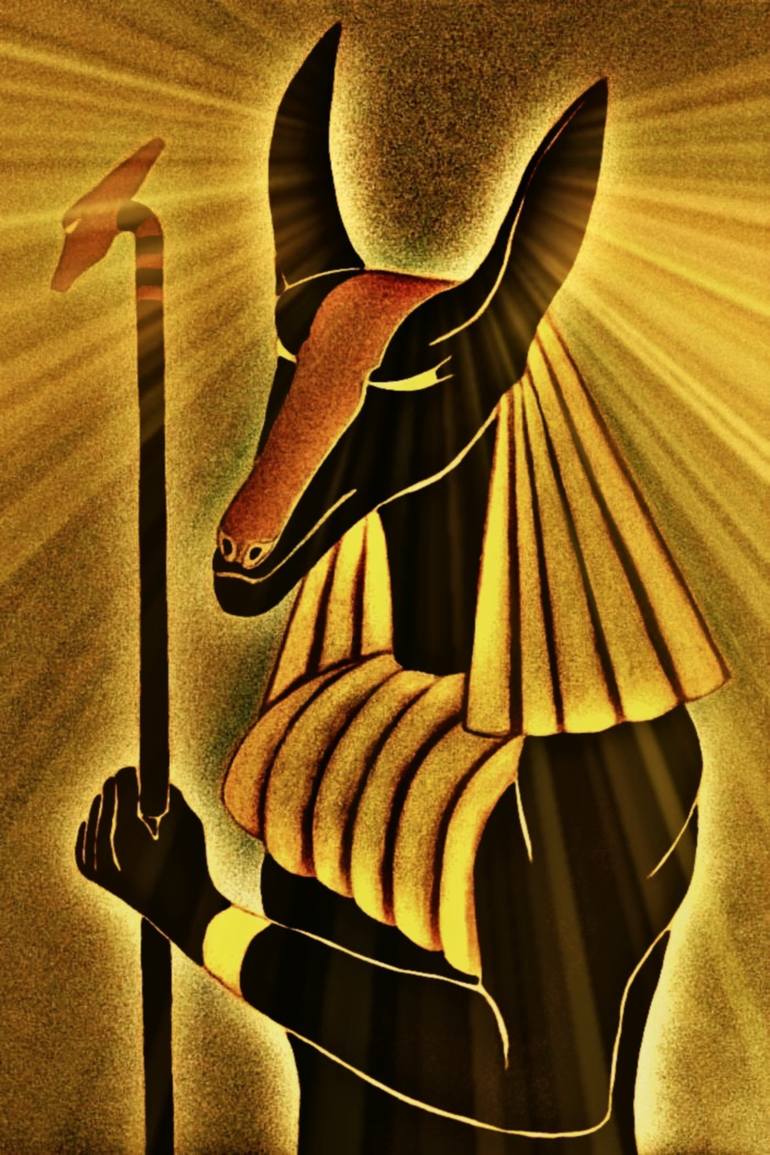 770x1155 Saatchi Art Anubis Painting By Jean Christophe Menay - Anubis Painting