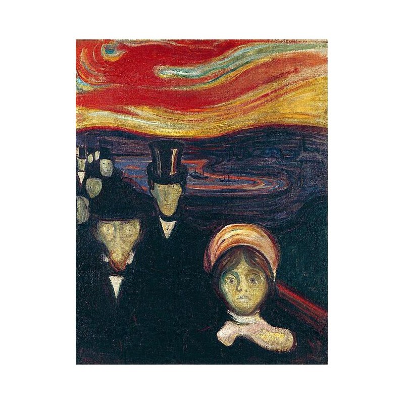 800x800 100% Hand Painted Art Abstract Oil Painting Edvard Munch - Anxiety Painting