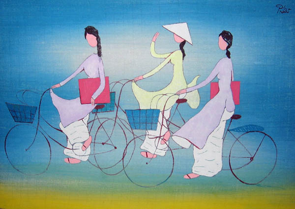 600x426 Giving Mirth Ao Dai Art - Ao Dai Painting