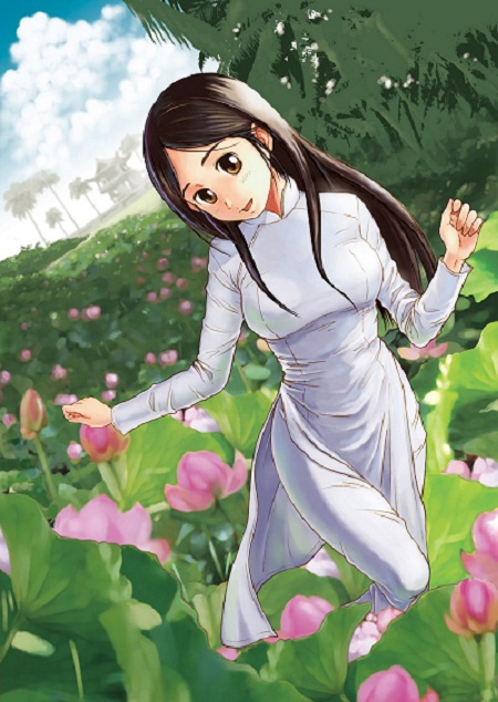 450x634 Beautiful Vietnamese Ao Dai In Japan Anime - Ao Dai Painting