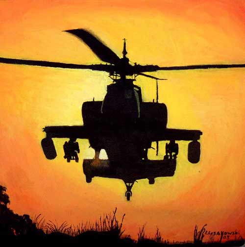 500x504 Art - Apache Helicopter Painting