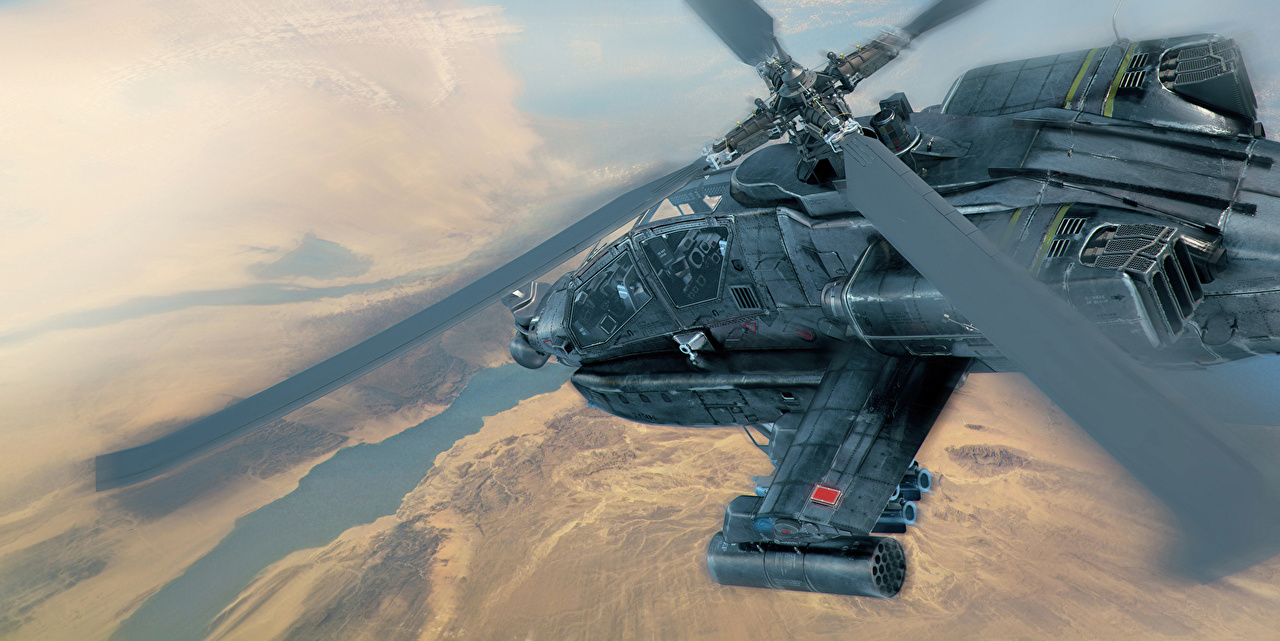 1280x641 Wallpapers Helicopters Ah 64 Apache 3d Graphics Painting Art - Apache Helicopter Painting