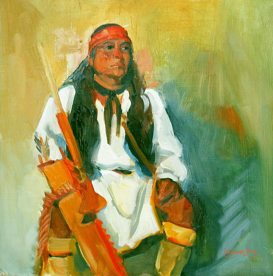 892x900 Apache Urban Warrior Painting By Suzanne Cerny - Apache Painting