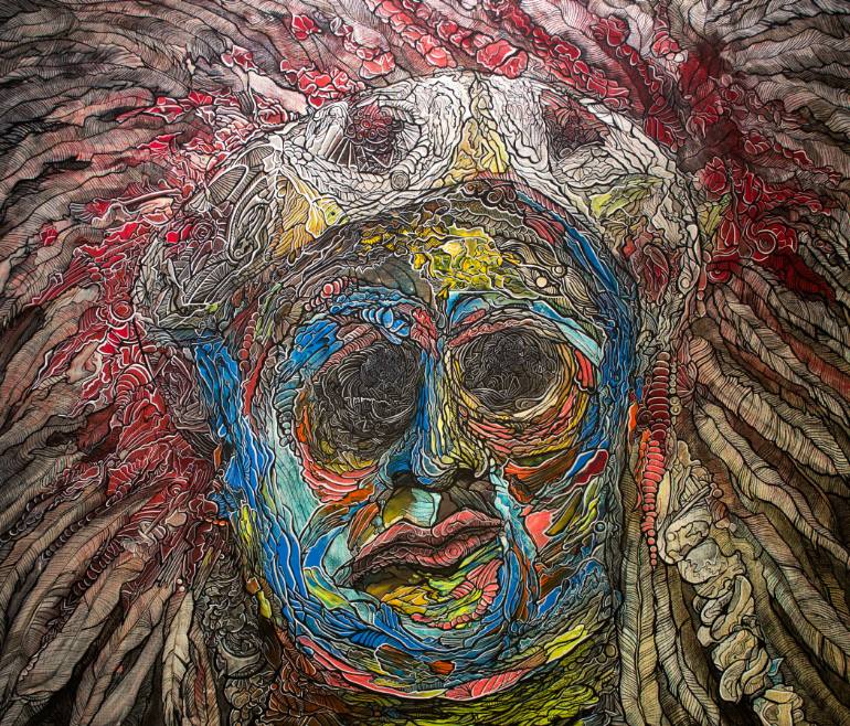 770x658 Saatchi Art Apache Painting By Demencia Beivide - Apache Painting