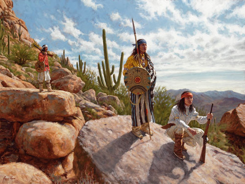 500x375 Sentinels Of The Sonoran Desert - Apache Painting