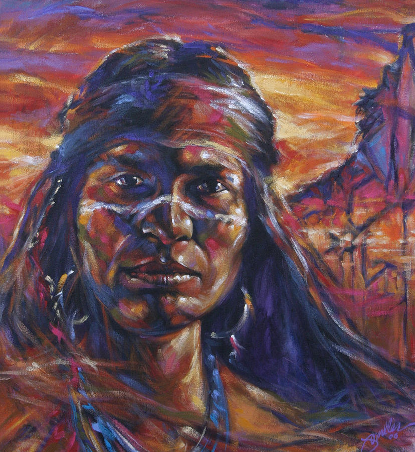 828x900 Apache Brave Painting By Joe Mueller - Apache Painting