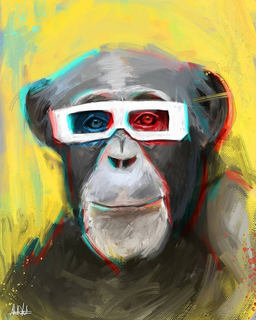 819x1024 Our Fake World - Ape Painting
