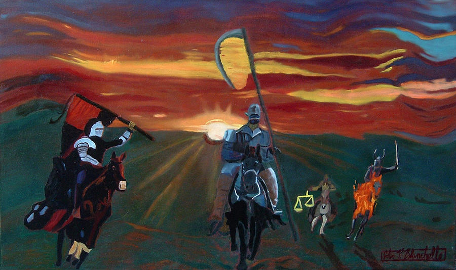 900x534 The Four Horsemen Of The Apocalypse Painting By John Paul Blanchette - Apocalypse Painting