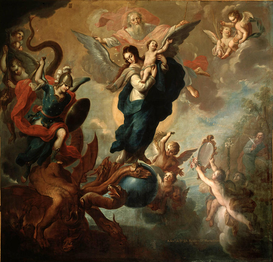 900x862 The Virgin Of The Apocalypse Painting By Miguel Cabrera - Apocalypse Painting