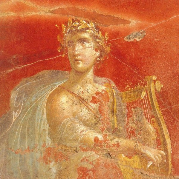 599x600 Mural Painting From Pompeii - Apollo Painting