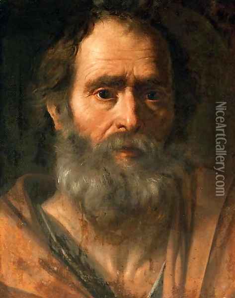 473x600 Portrait Of A Bearded Man As An Apostle (Saint Peter) Oil Painting - Apostle Painting