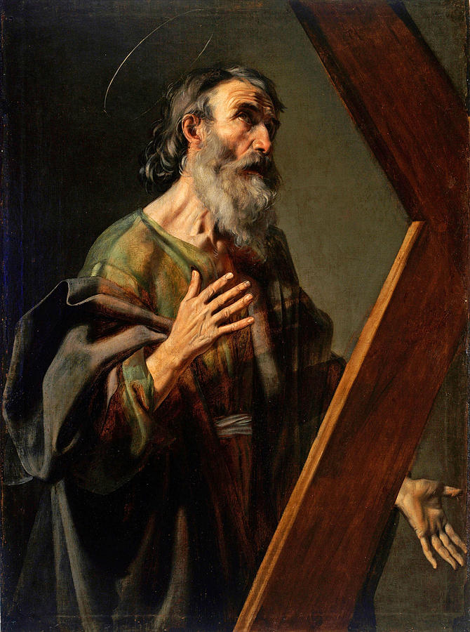 670x900 Saint Andrew The Apostle Painting By Nicolas Tournier - Apostle Painting