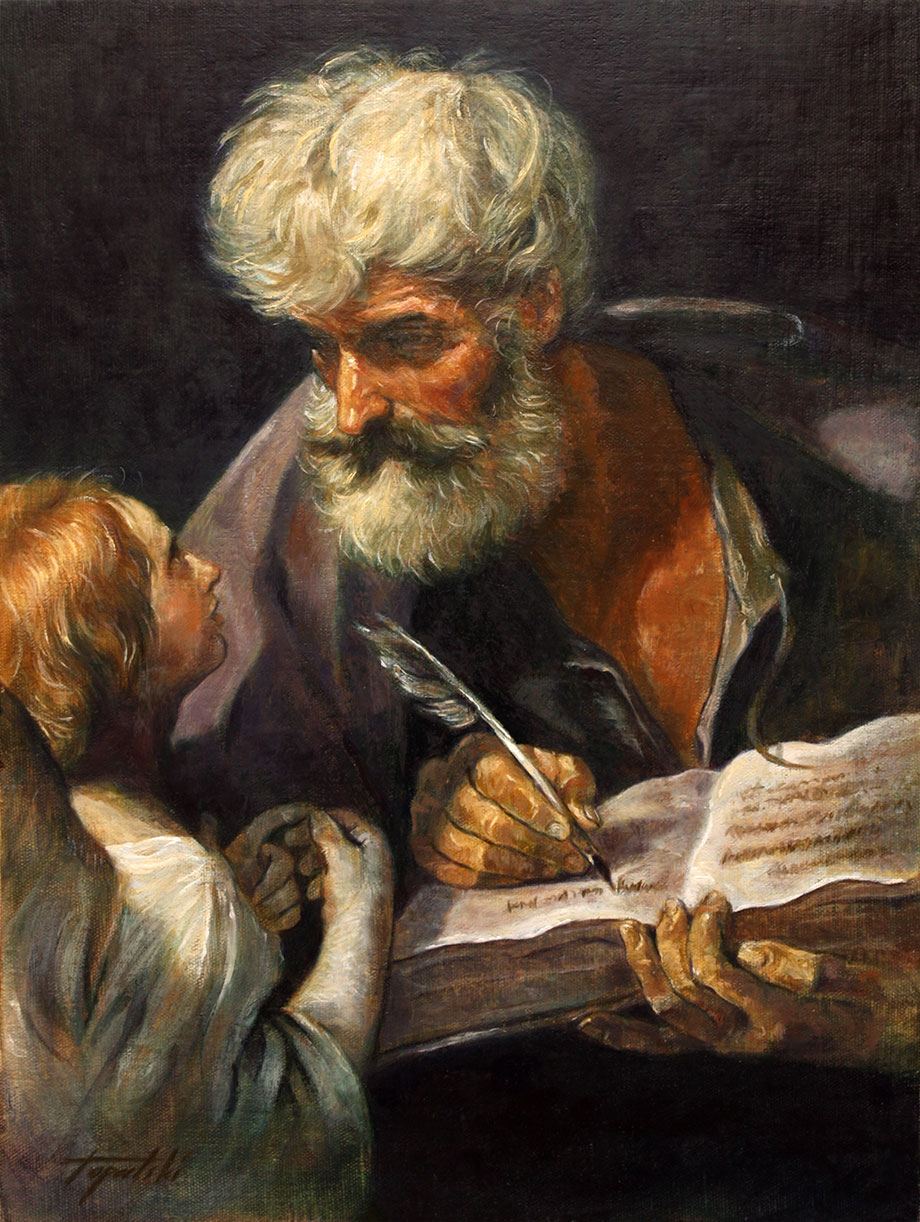 920x1222 Saint Matthew The Apostle With Angel Oil Painting Fine Arts - Apostle Painting