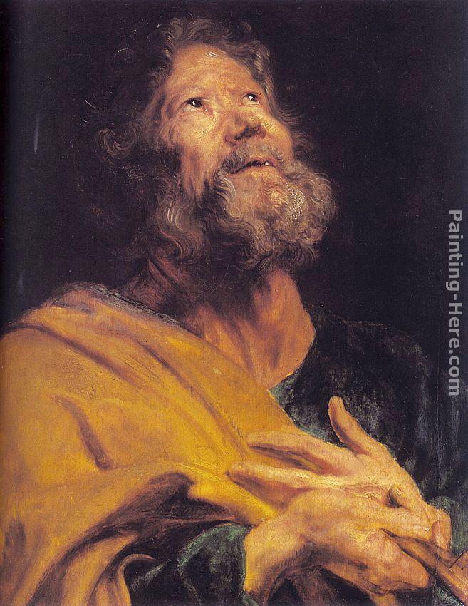 657x850 Sir Antony Van Dyck The Penitent Apostle Peter Painting Framed - Apostle Painting