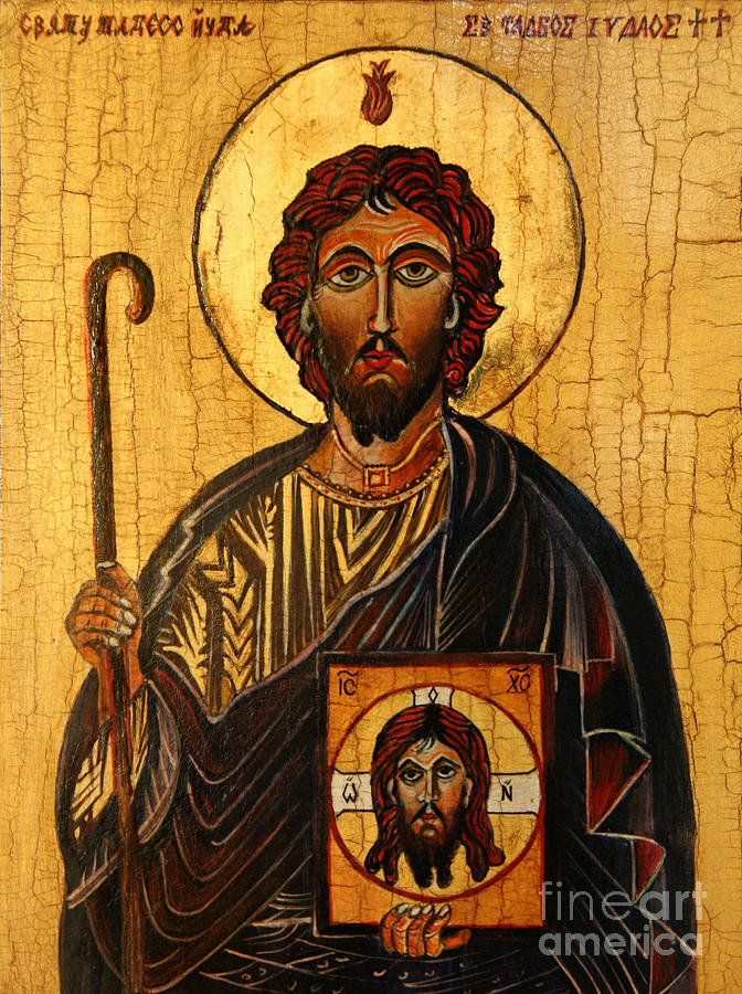 672x900 St. Jude The Apostle Painting By Ryszard Sleczka - Apostle Painting