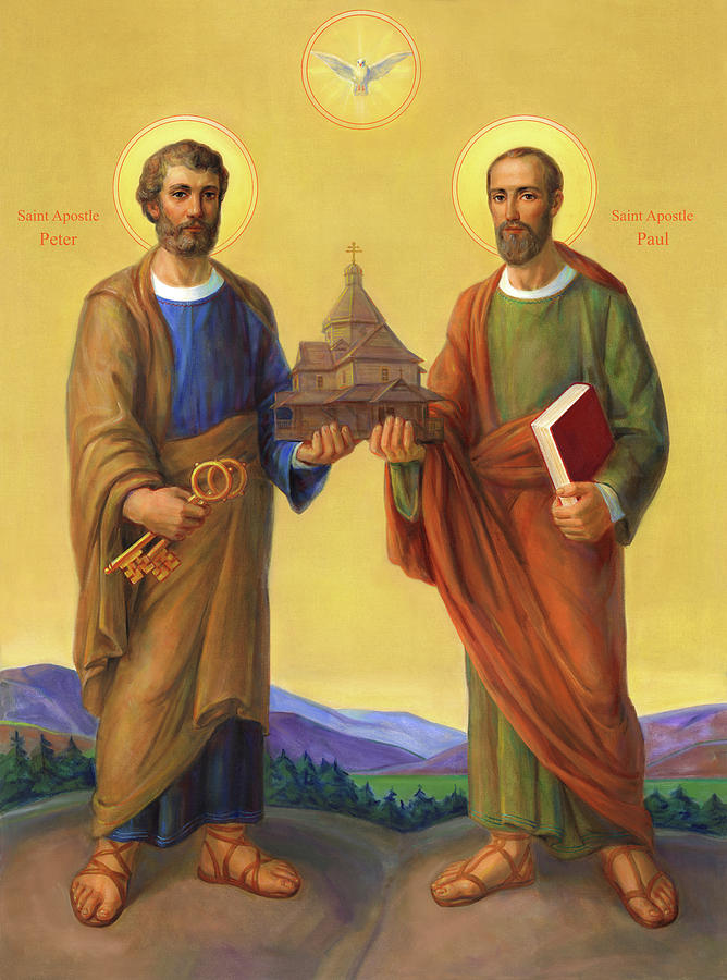 668x900 The Holy Apostles Saint Peter And Saint Paul Painting By Svitozar - Apostle Paul Painting