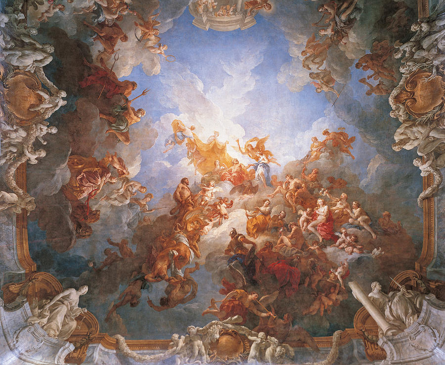 900x737 The Apotheosis Of Hercules Painting By Francois Lemoyne - Apotheosis Painting