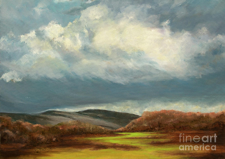 900x636 Rolling Clouds Over The Appalachian Mountains Painting By Cindy - Appalachian Painting