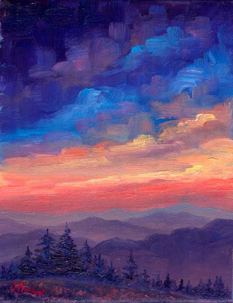 462x600 Appalachian Sunset Oil Painting Mountains True Colors - Appalachian Painting