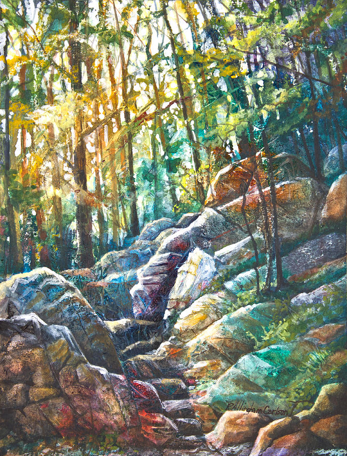 685x900 Appalachian Trail Up Mt. Tammany Painting By Patricia Allingham - Appalachian Trail Painting