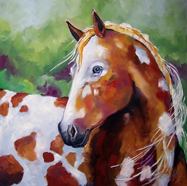 600x596 The Ideal Life Contemporary Horse Paintings, Appaloosa - Appaloosa Horse Painting